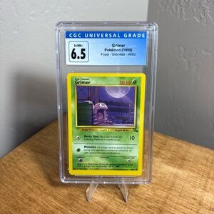 Vintage Pokemon TCG 1999 Fossil Unlimited 48/62 Grimmer Graded Slab CGC 6.5